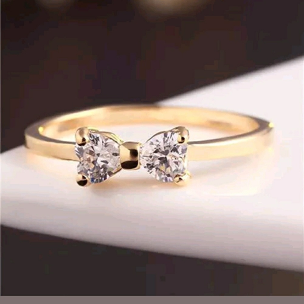 Gold Plated Bow Ring NEW